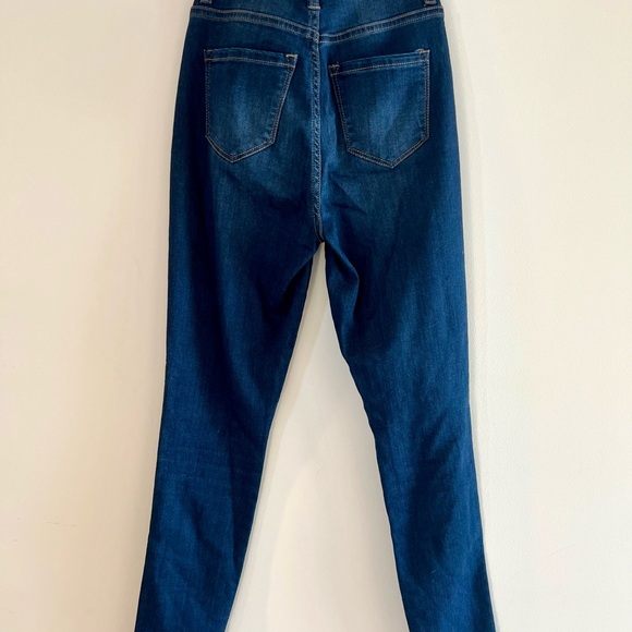 High Waisted Skinny Jeans Blue + Washed Black Stretch Size 1 - Picture 4 of 7